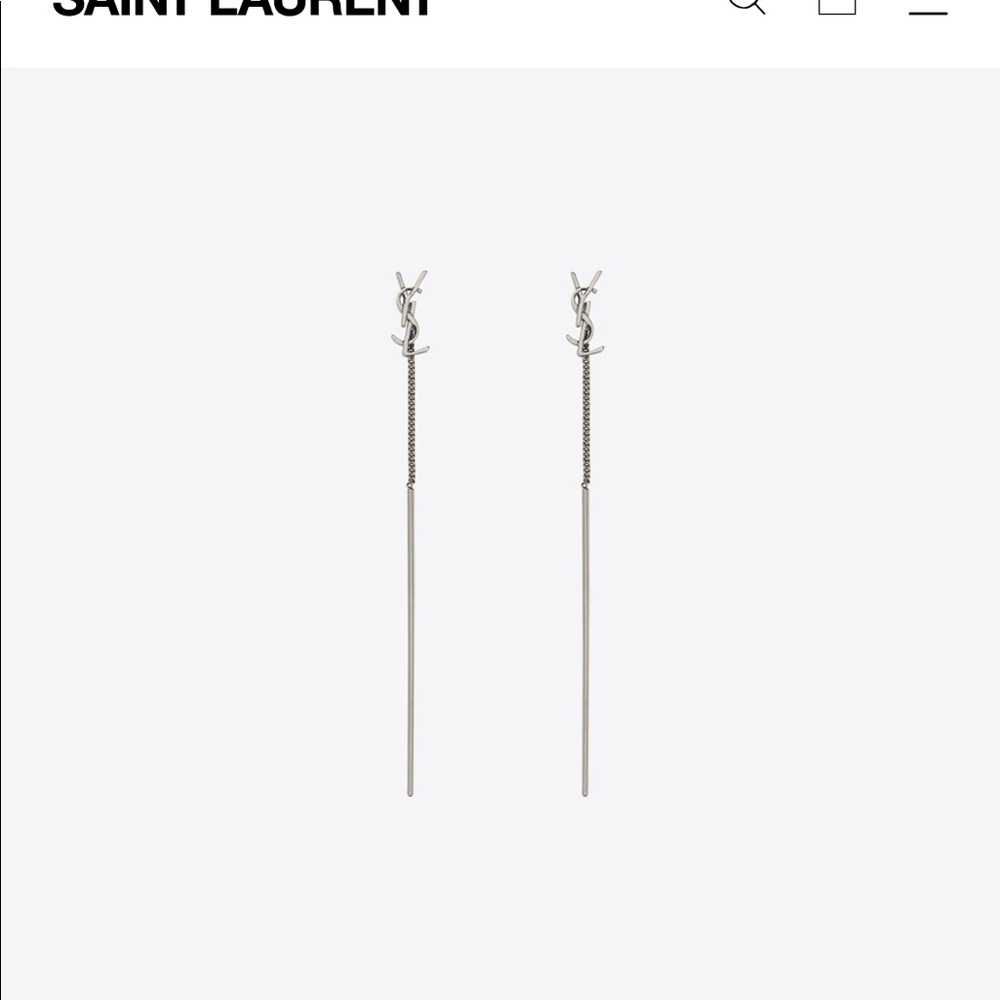 OPYUM YSL THREADER EARRINGS IN METAL